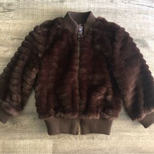 Forever 21 Brown Faux Fur Cropped Jacket